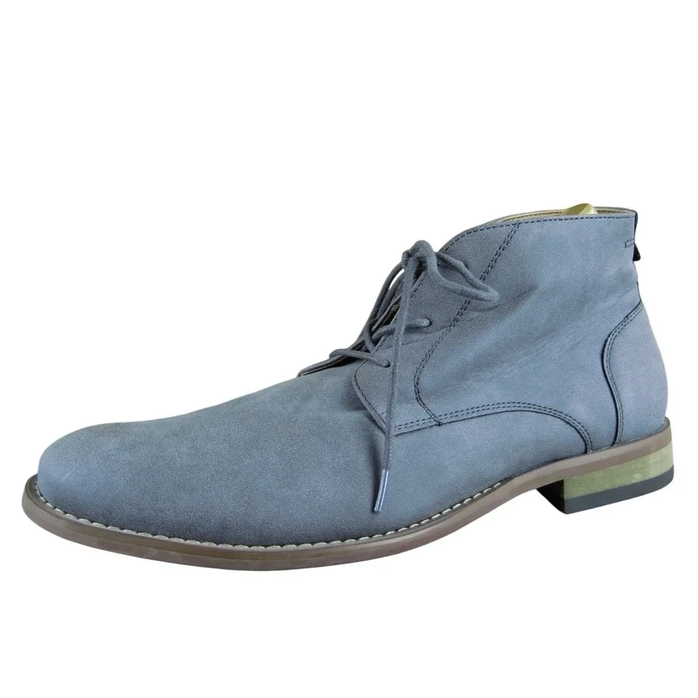 RYE Mens Chukka Ankle Boots Gray Lace Up Round Toe Casual Comfort Dress Shoes 9M